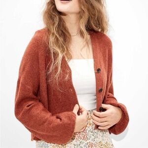 NWT American Eagle Outfitters Size XS Dreamspun Balloon Sleeve Cardigan Rust